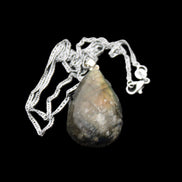 Labradorite drop pendant with necklace 30*20*10mm 14g in sunlight - Rocks and Things Store
