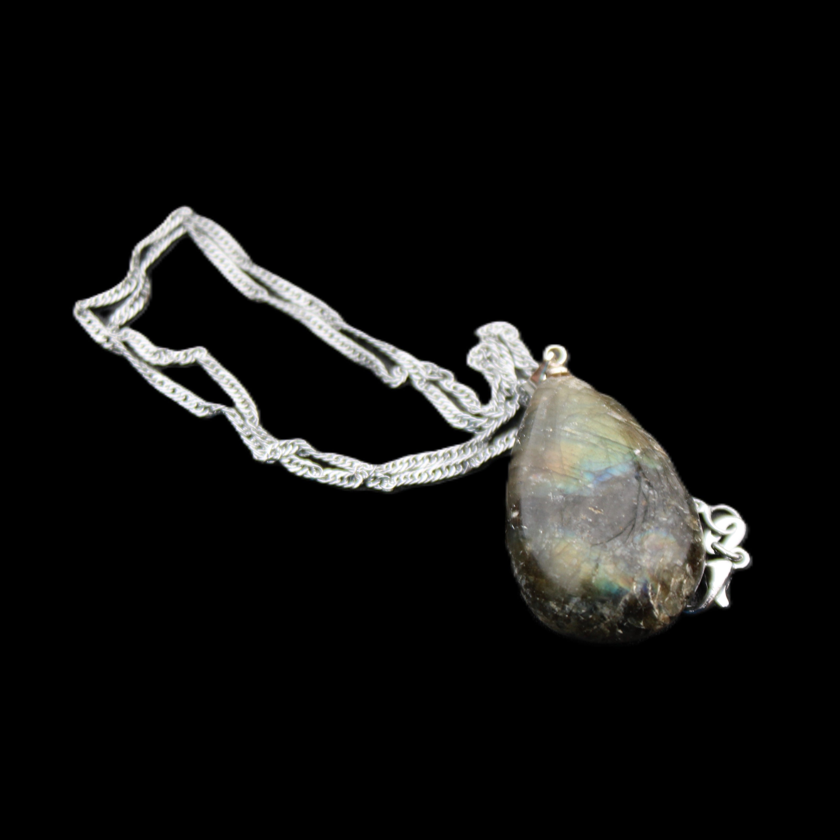 Labradorite drop pendant with necklace 30*20*10mm 14g in sunlight - Rocks and Things Store