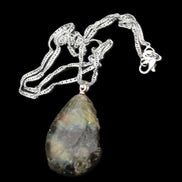 Labradorite drop pendant with necklace 30*20*10mm 14g in sunlight - Rocks and Things Store