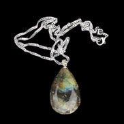 Labradorite drop pendant with necklace 30*20*10mm 14g in sunlight - Rocks and Things Store
