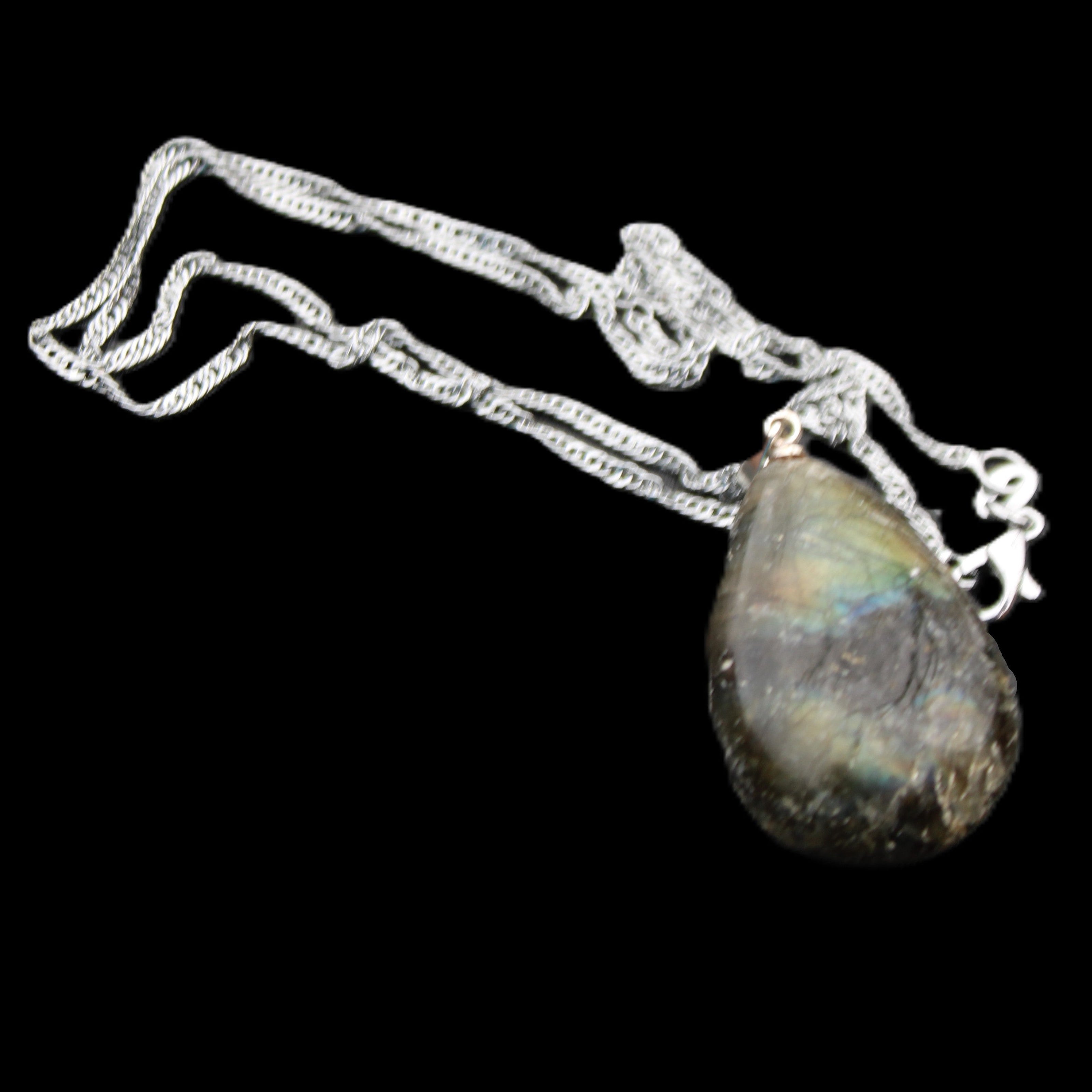 Labradorite drop pendant with necklace 30*20*10mm 14g in sunlight - Rocks and Things Store