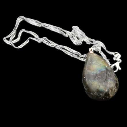 Labradorite drop pendant with necklace 30*20*10mm 14g in sunlight - Rocks and Things Store