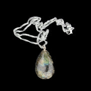 Labradorite drop pendant with necklace 30*20*10mm 14g in sunlight - Rocks and Things Store