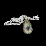 Labradorite drop pendant with necklace 30*20*10mm 14g in sunlight - Rocks and Things Store