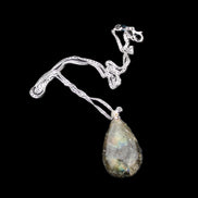 Labradorite drop pendant with necklace 30*20*10mm 14g in sunlight - Rocks and Things Store