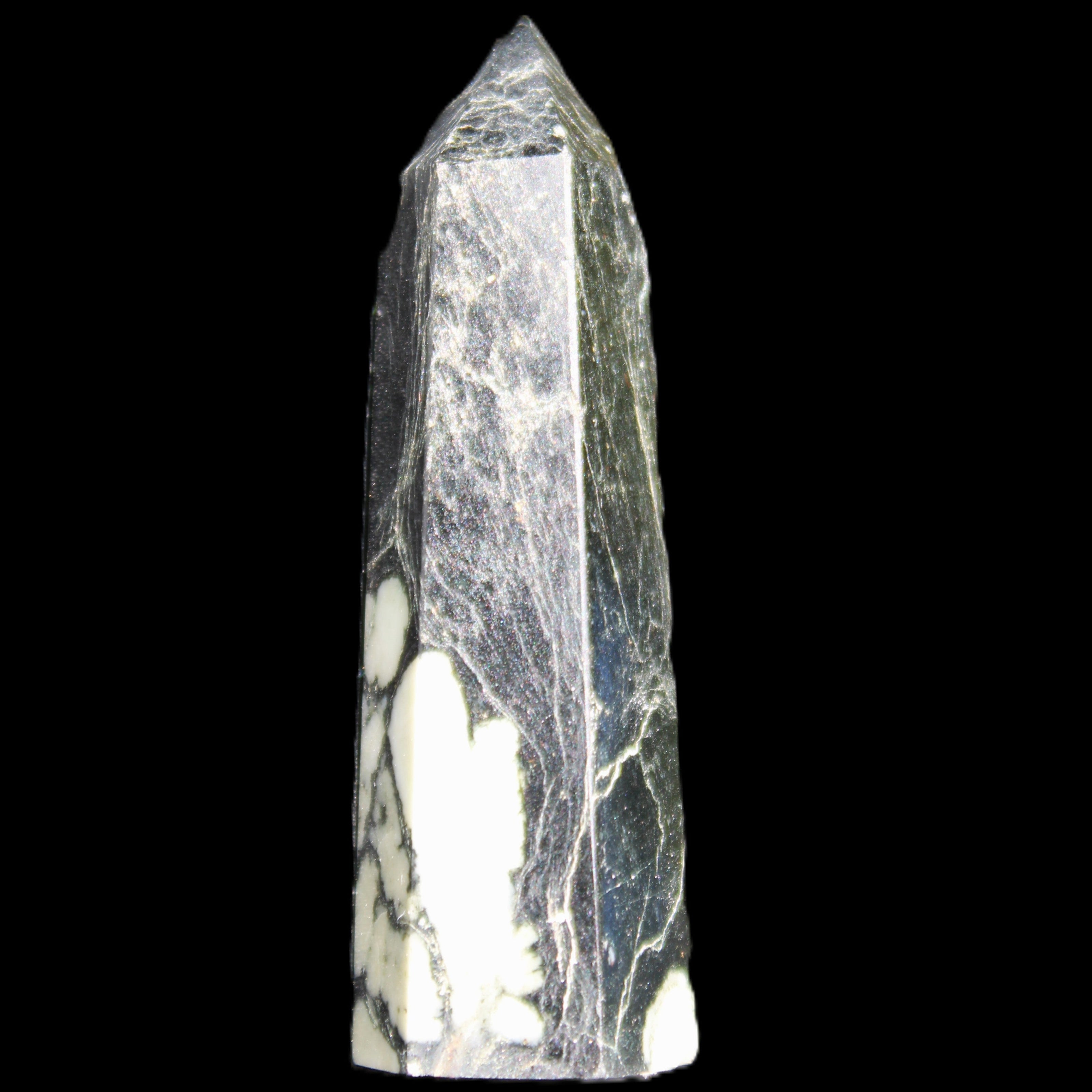 Chrysanthemum Stone wand 71mm 51g in sunlight - Rocks and Things Store