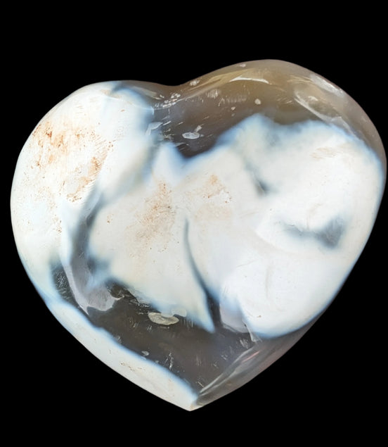Whale Agate heart 257g in sunlight - Rocks and Things Store