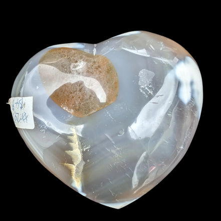Whale Agate heart 257g in sunlight - Rocks and Things Store