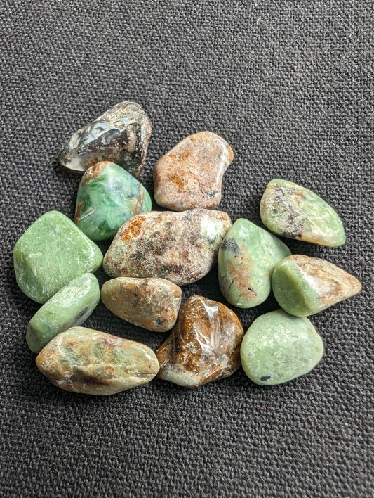 Unakite 11 tiny tumbled stones 8g