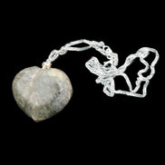 Labradorite heart pendant and necklace 32*30*10mm 22g in sunlight - Rocks and Things Store