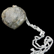 Labradorite heart pendant and necklace 32*30*10mm 22g in sunlight - Rocks and Things Store