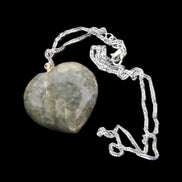 Labradorite heart pendant and necklace 32*30*10mm 22g in sunlight - Rocks and Things Store