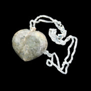 Labradorite heart pendant and necklace 32*30*10mm 22g in sunlight - Rocks and Things Store