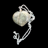 Labradorite heart pendant and necklace 32*30*10mm 22g in sunlight - Rocks and Things Store