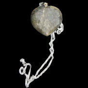 Labradorite heart pendant and necklace 32*30*10mm 22g in sunlight - Rocks and Things Store