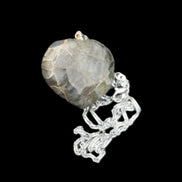 Labradorite heart pendant and necklace 32*30*10mm 22g in sunlight - Rocks and Things Store