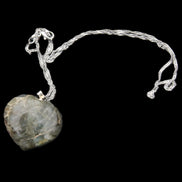 Labradorite heart pendant and necklace 32*30*10mm 22g in sunlight - Rocks and Things Store