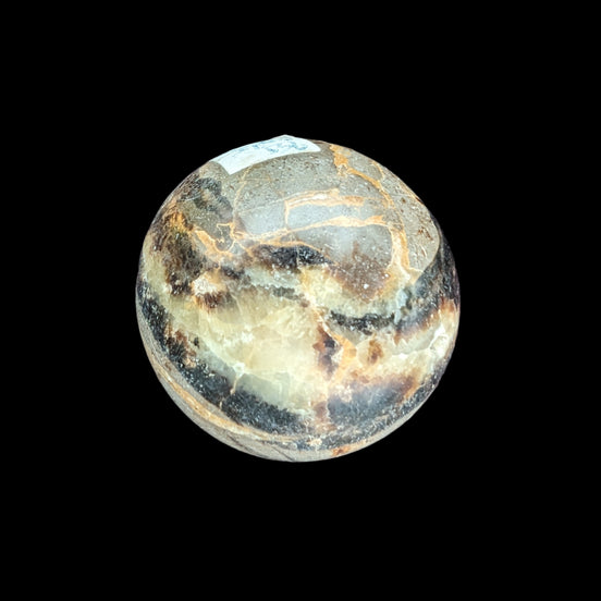 Septarian Dragon Stone sphere 55mm 244g in sunlight - Rocks and Things Store