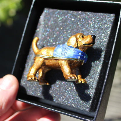 Dog trinket box by Keren Kopal Limited Edition hand crafted jewellery box Rocks and Things