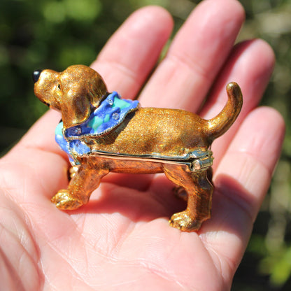 Dog trinket box by Keren Kopal Limited Edition hand crafted jewellery box Rocks and Things