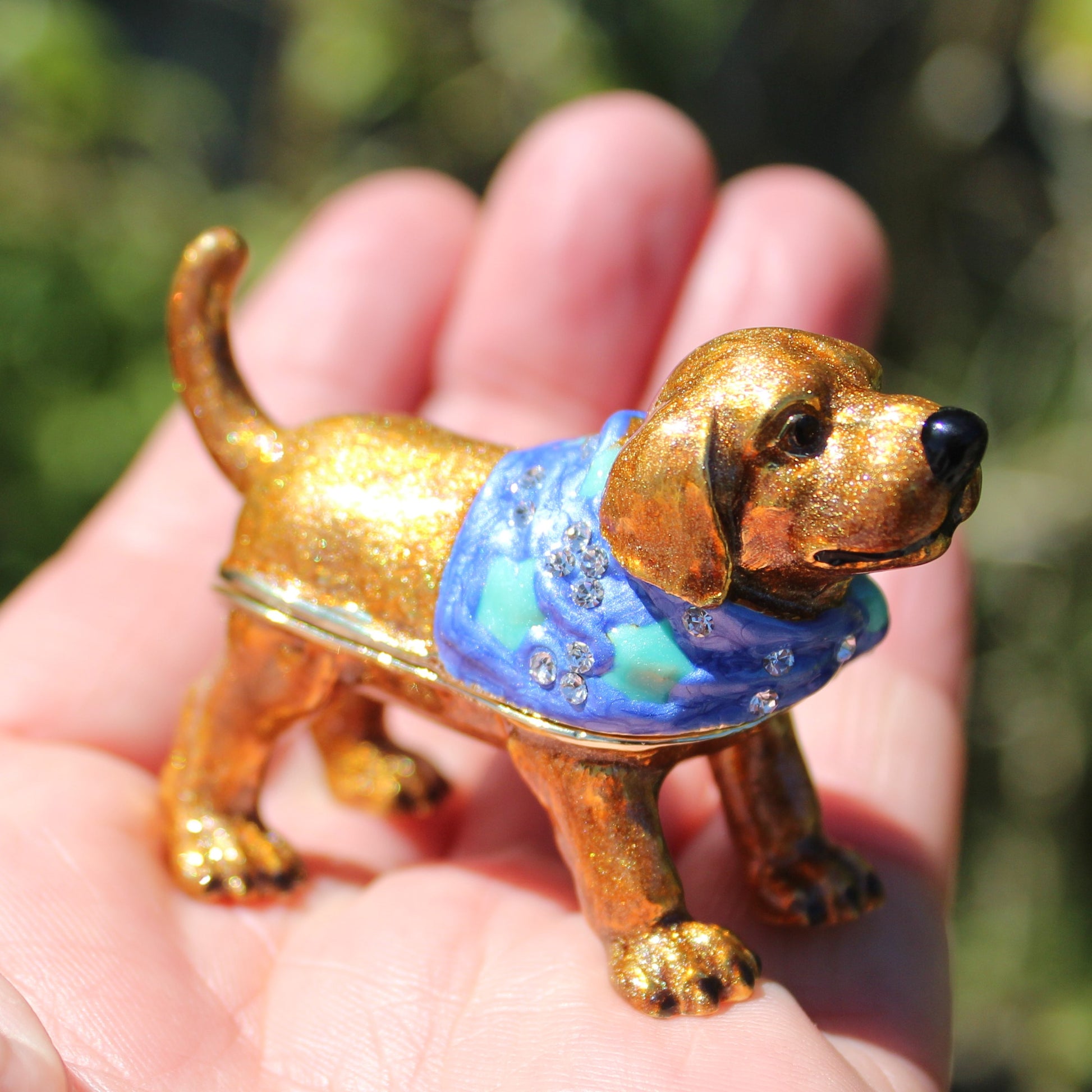 Dog trinket box by Keren Kopal Limited Edition hand crafted jewellery box Rocks and Things