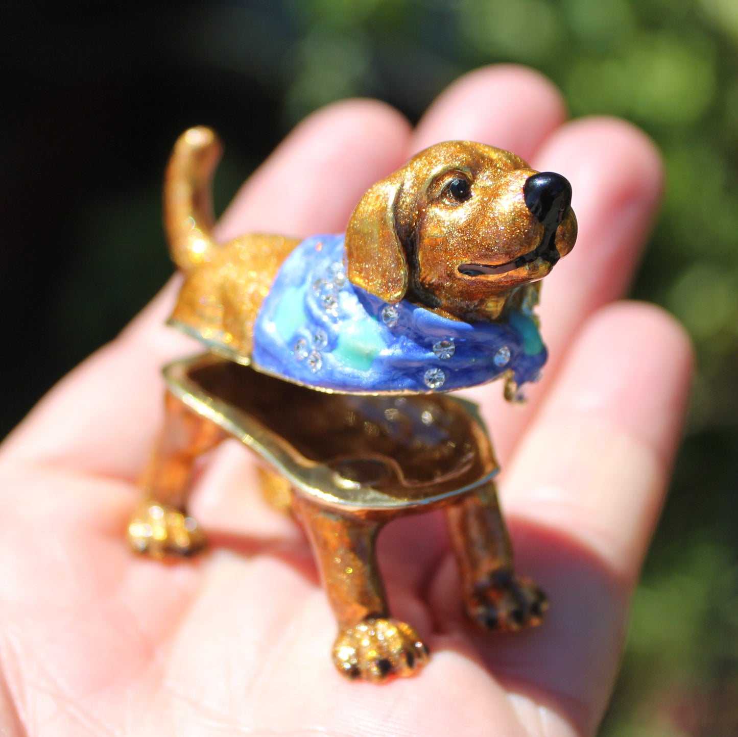 Dog trinket box by Keren Kopal Limited Edition hand crafted jewellery box Rocks and Things