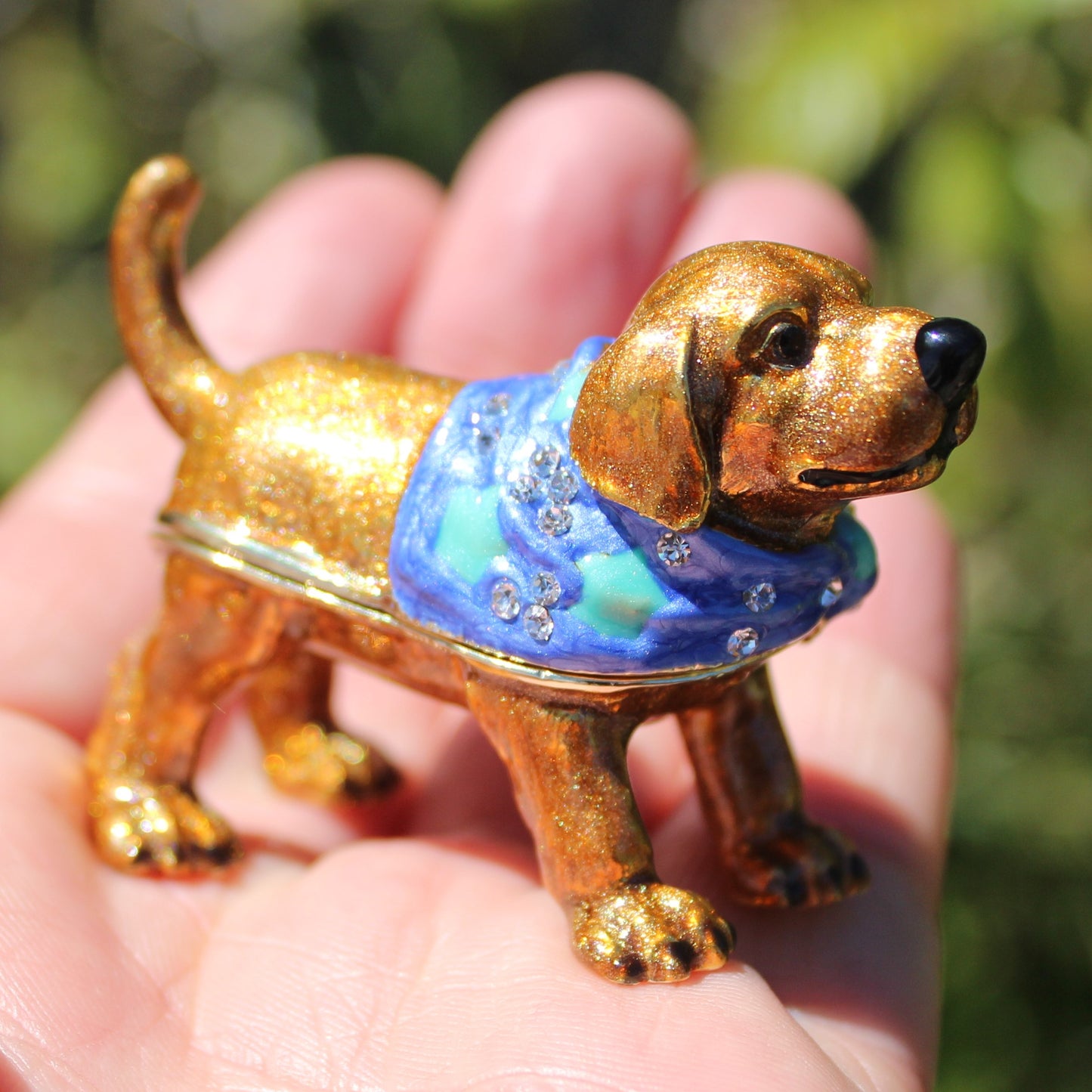 Dog trinket box by Keren Kopal Limited Edition hand crafted jewellery box Rocks and Things