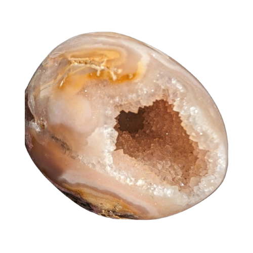 Agate crystal cave geode 500g in sunlight - Rocks and Things Store