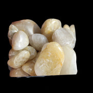 Britannia Creek tumbled Quartz, Citrine & Smoky Quartz, 25 crystals 56mm cube 253g - Rocks and Things Store