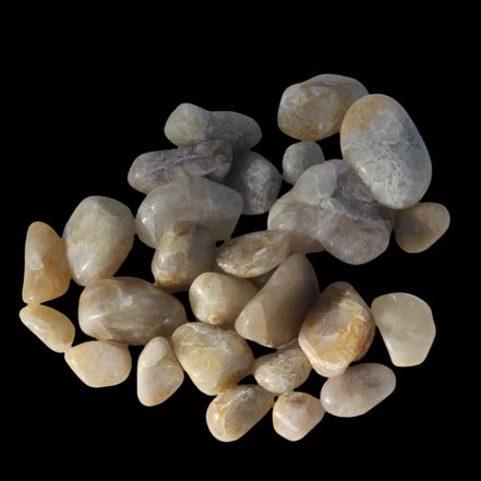 Britannia Creek tumbled Quartz, Citrine & Smoky Quartz, 25 crystals 56mm cube 253g - Rocks and Things Store