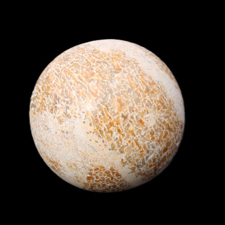 Dinosaur Bone fossil sphere 51mm 166g in sunlight - Rocks and Things Store