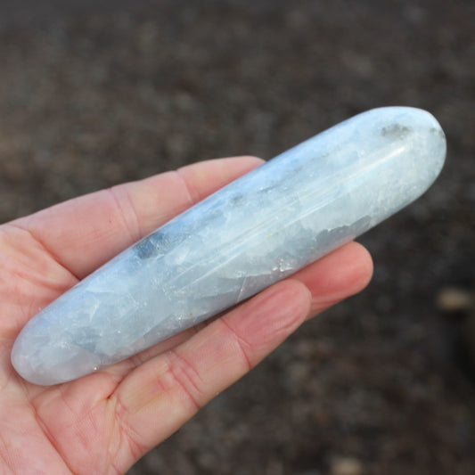 Celesite hand carved massage wand 218g Rocks and Things