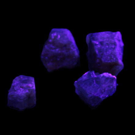 Aquamarine natural 3/4 crystals 11-12g in UV light  - Rocks and Things Store