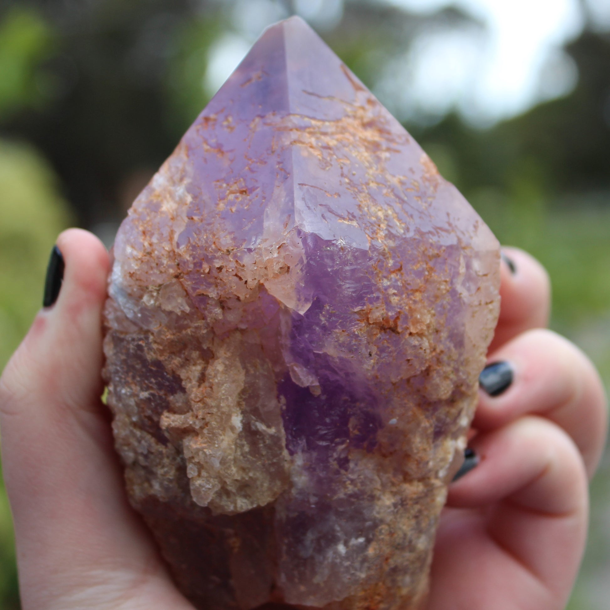 Amethyst crystal point rough 628g Rocks and Things