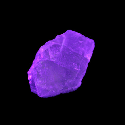 Green Phantom Fluorite crystal from China 60g in UV light - Rocks and Things Store