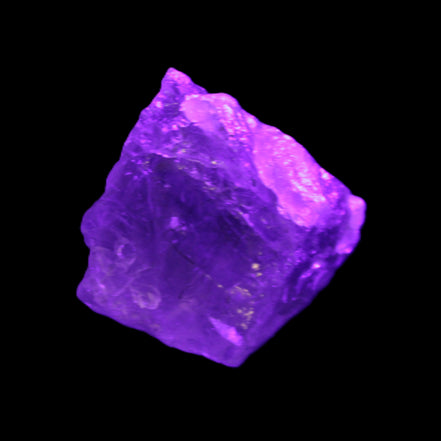 Green Phantom Fluorite crystal from China 60g in UV light - Rocks and Things Store