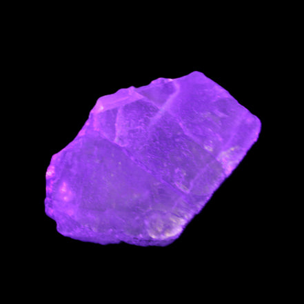 Green Phantom Fluorite crystal from China 60g in UV light - Rocks and Things Store