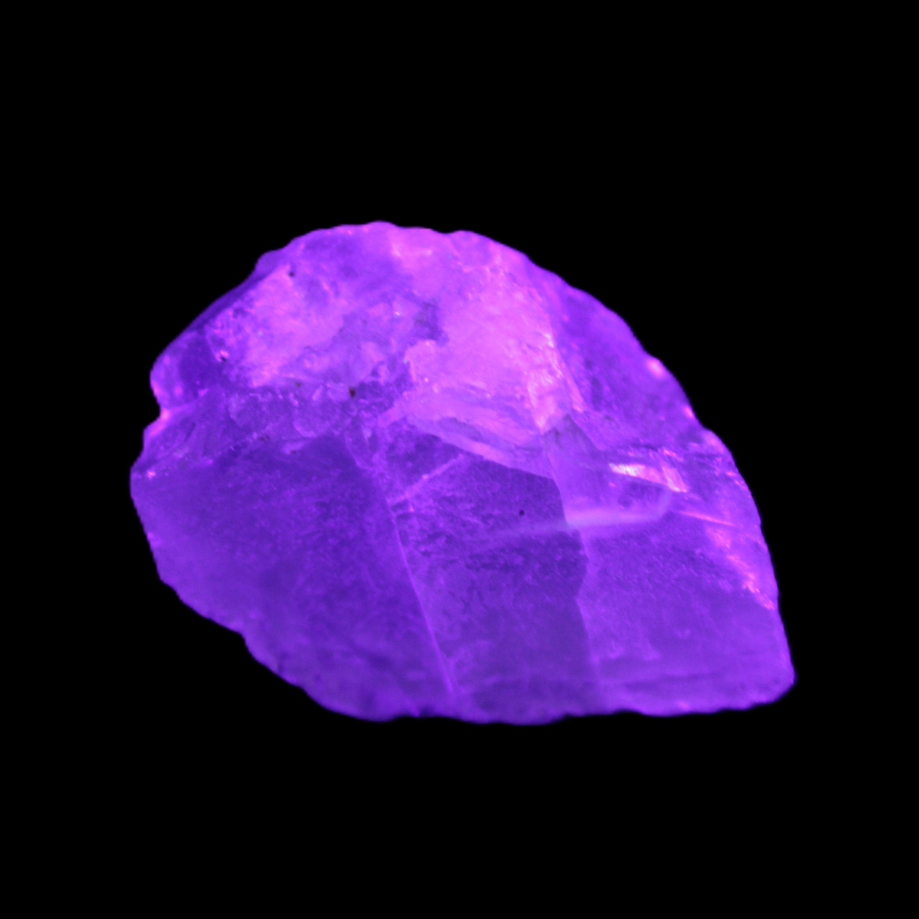 Green Phantom Fluorite crystal from China 60g in UV light - Rocks and Things Store