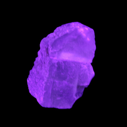 Green Phantom Fluorite crystal from China 60g in UV light - Rocks and Things Store