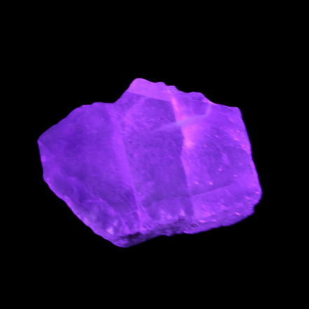 Green Phantom Fluorite crystal from China 60g in UV light - Rocks and Things Store