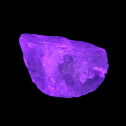 Green Phantom Fluorite crystal from China 60g in UV light - Rocks and Things Store