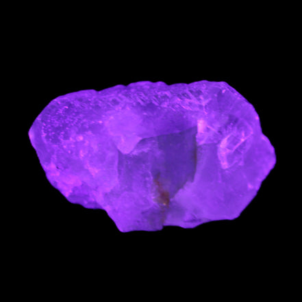 Green Phantom Fluorite crystal from China 60g in UV light - Rocks and Things Store