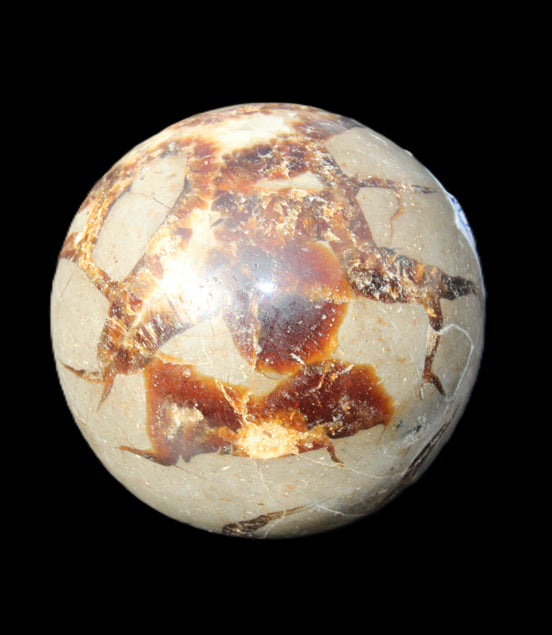 Septarian Dragon Stone sphere 51mm 192g in sunlight - Rocks and Things Store