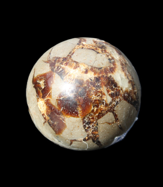 Septarian Dragon Stone sphere 51mm 192g in sunlight - Rocks and Things Store
