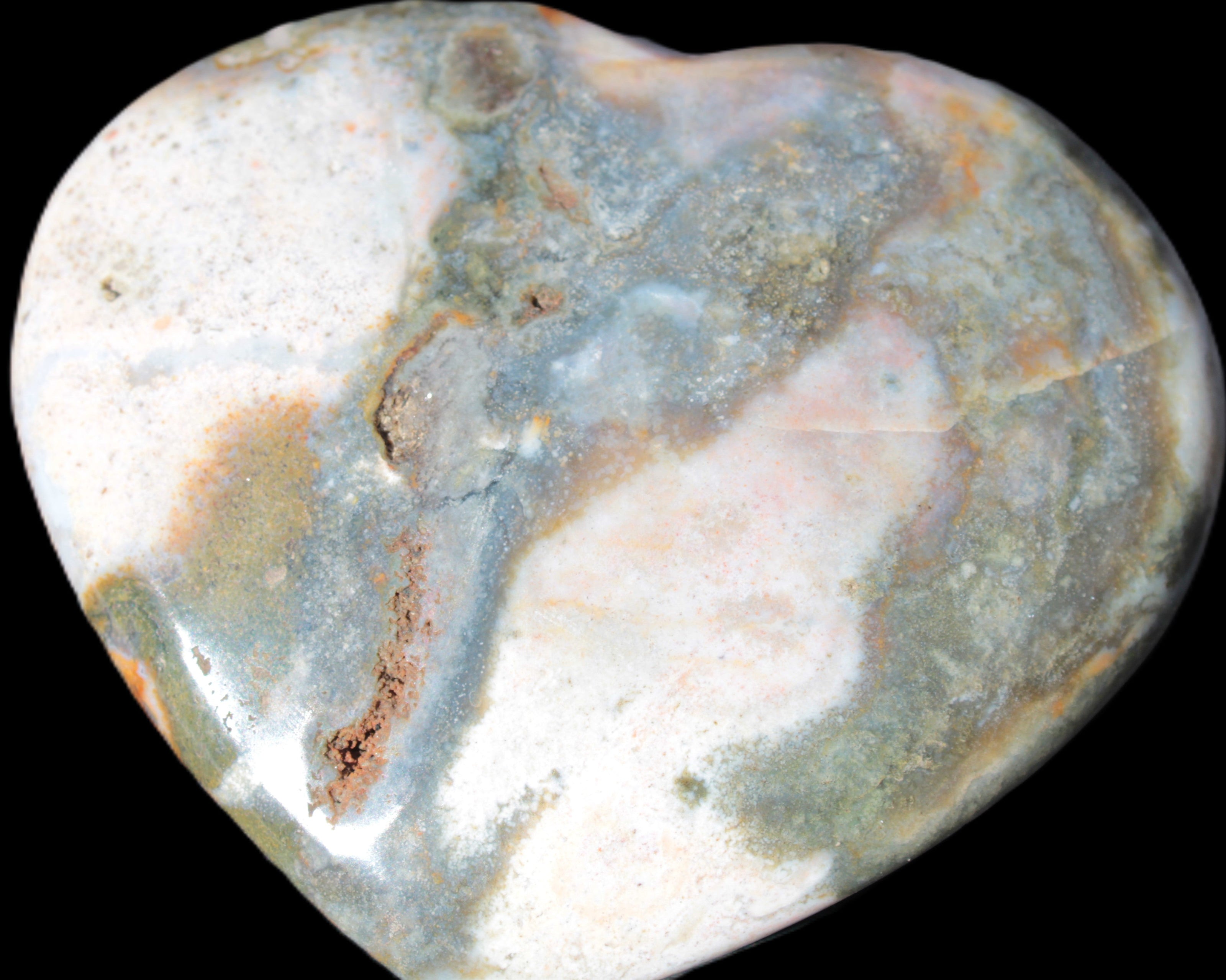 Ocean Jasper heart 336g - Rocks and Things Store