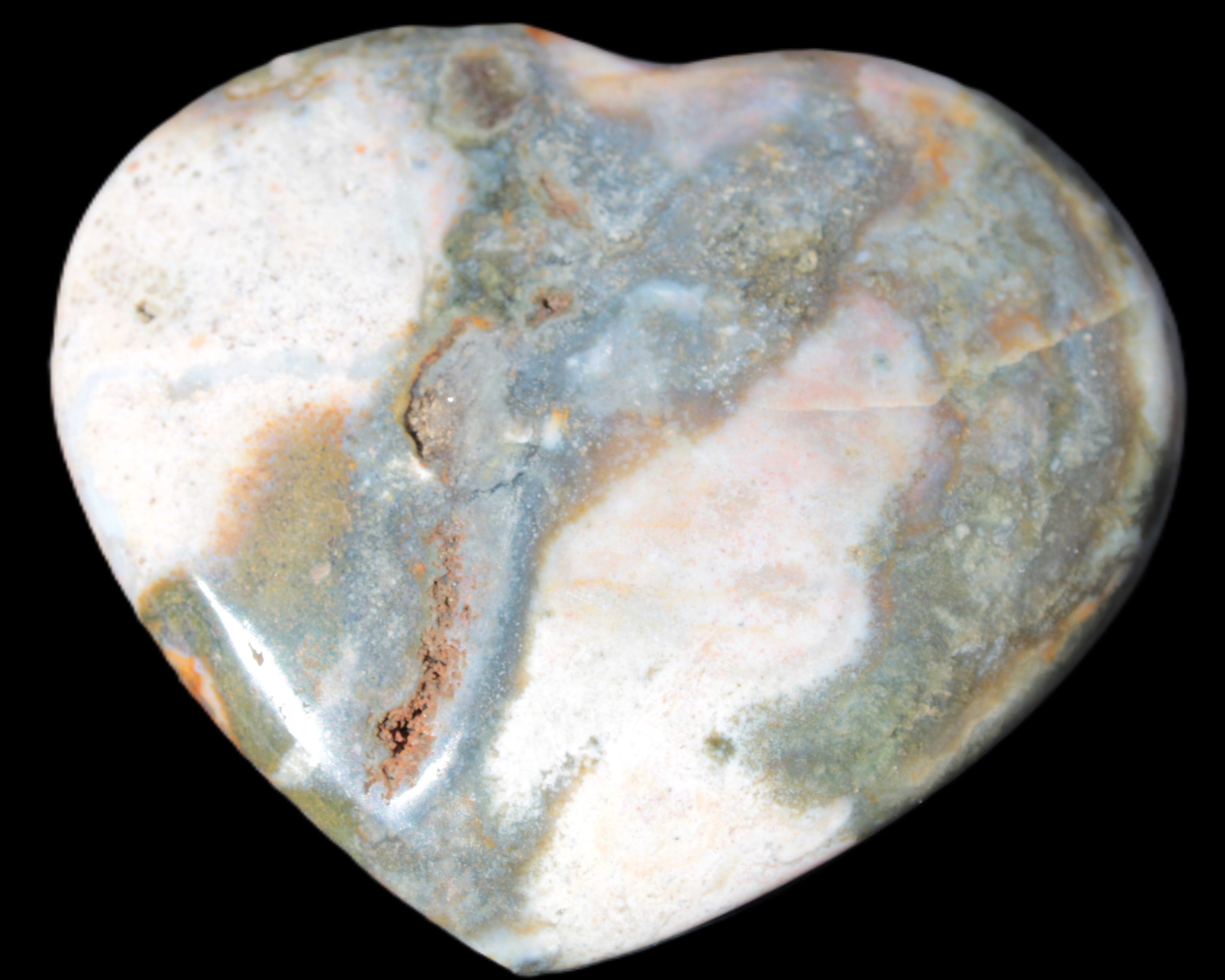 Ocean Jasper heart 336g - Rocks and Things Store