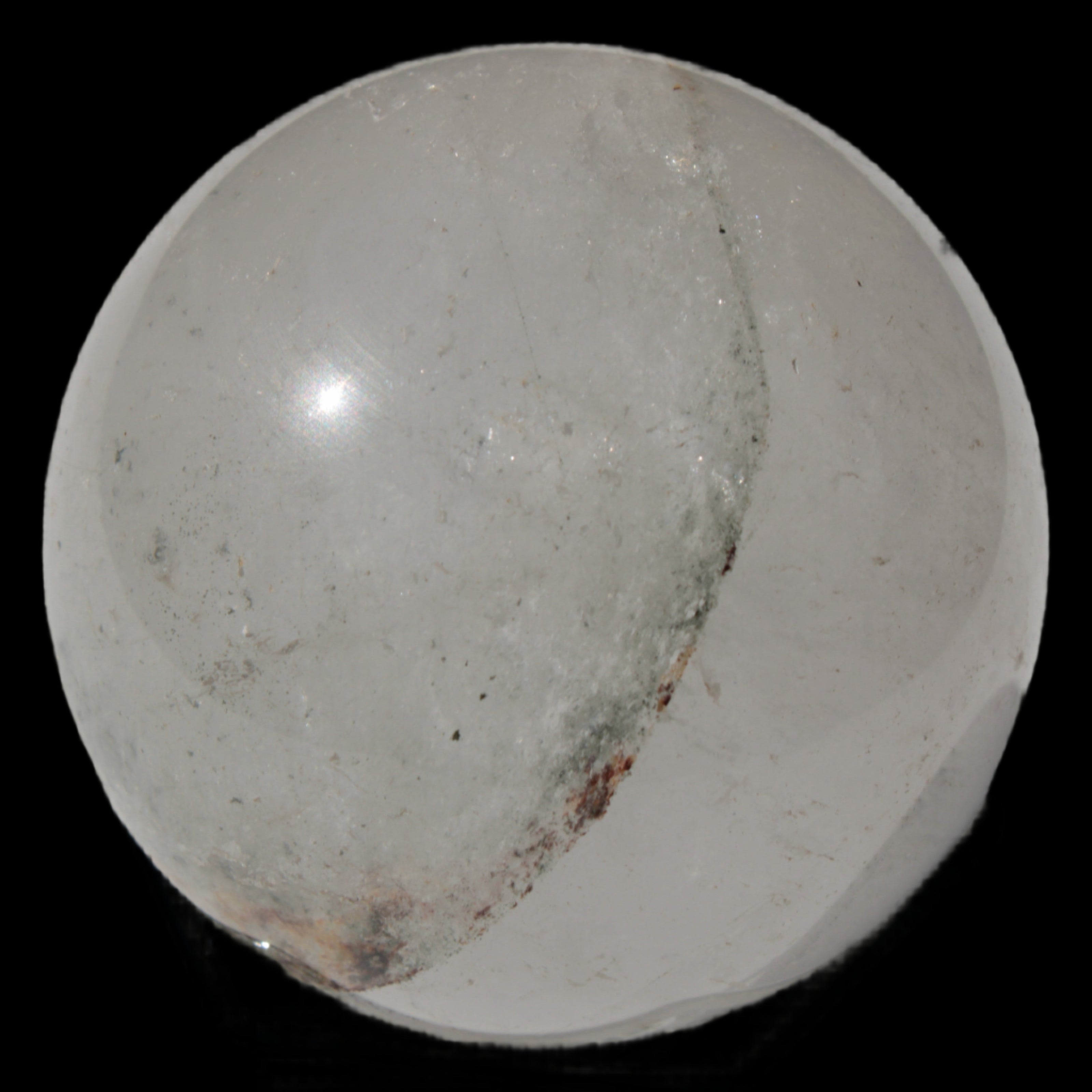 Green Phantom Quartz sphere 62mm 337g in sunlight - Rocks and Things Store