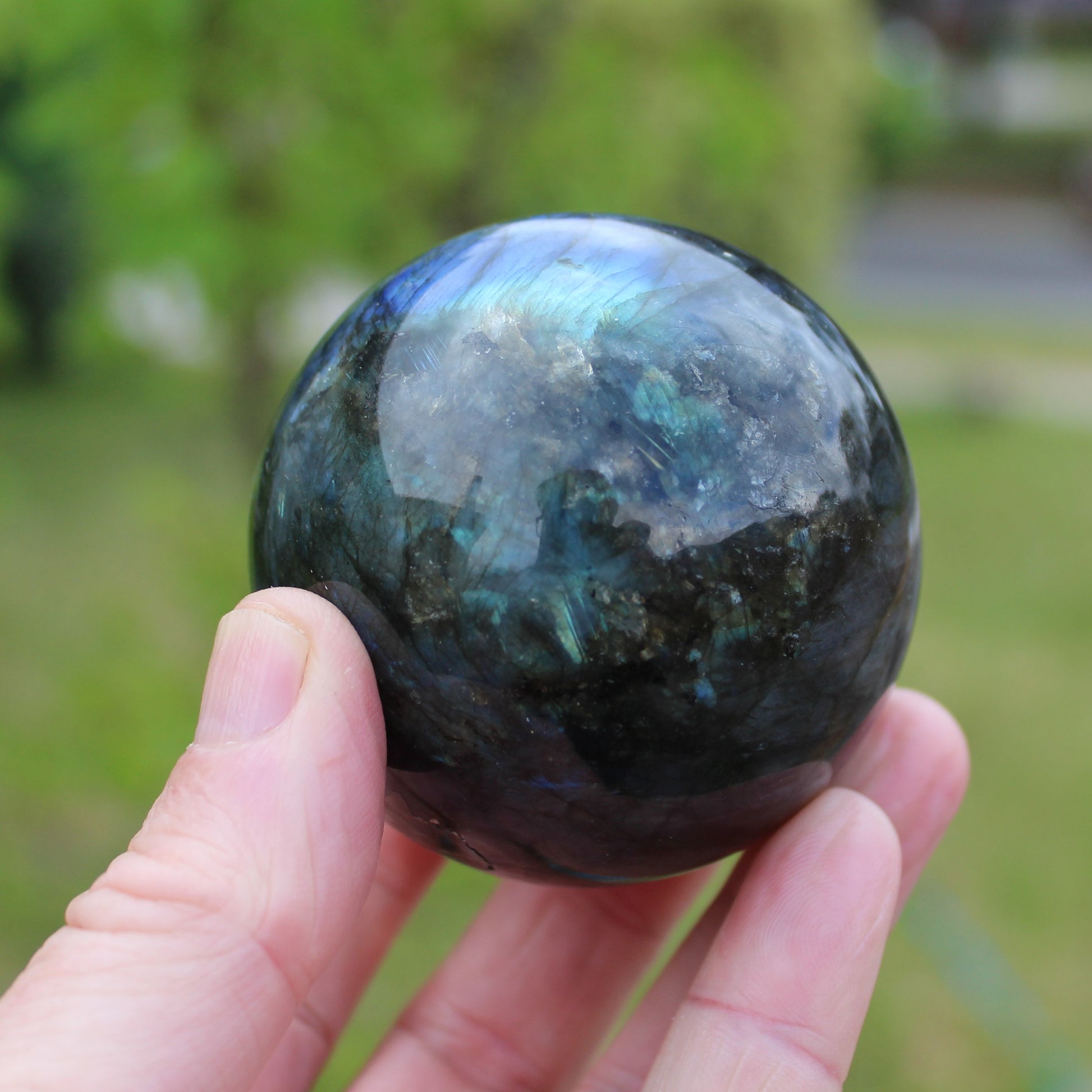 Labradorite sphere 450g Rocks and Things