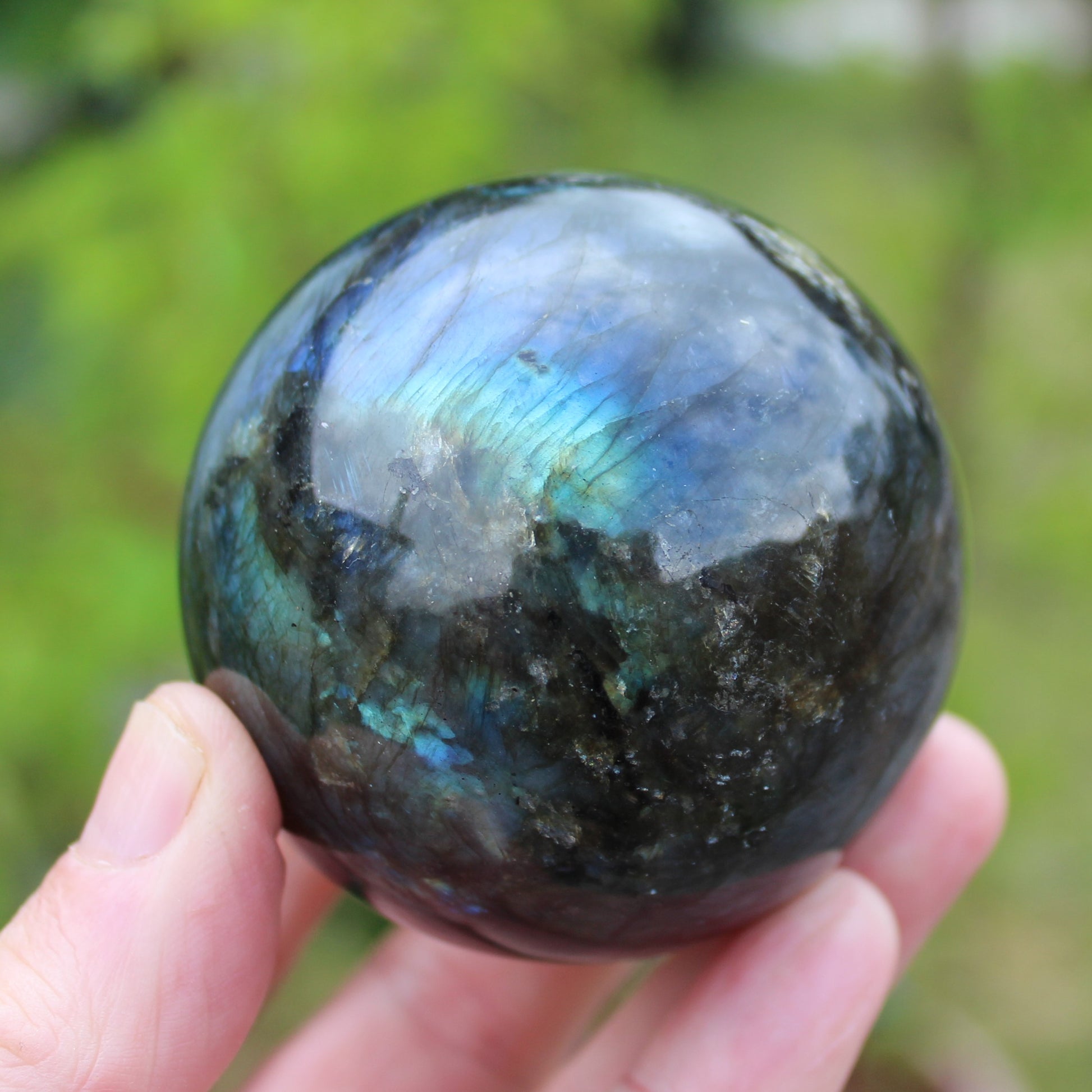 Labradorite sphere 450g Rocks and Things