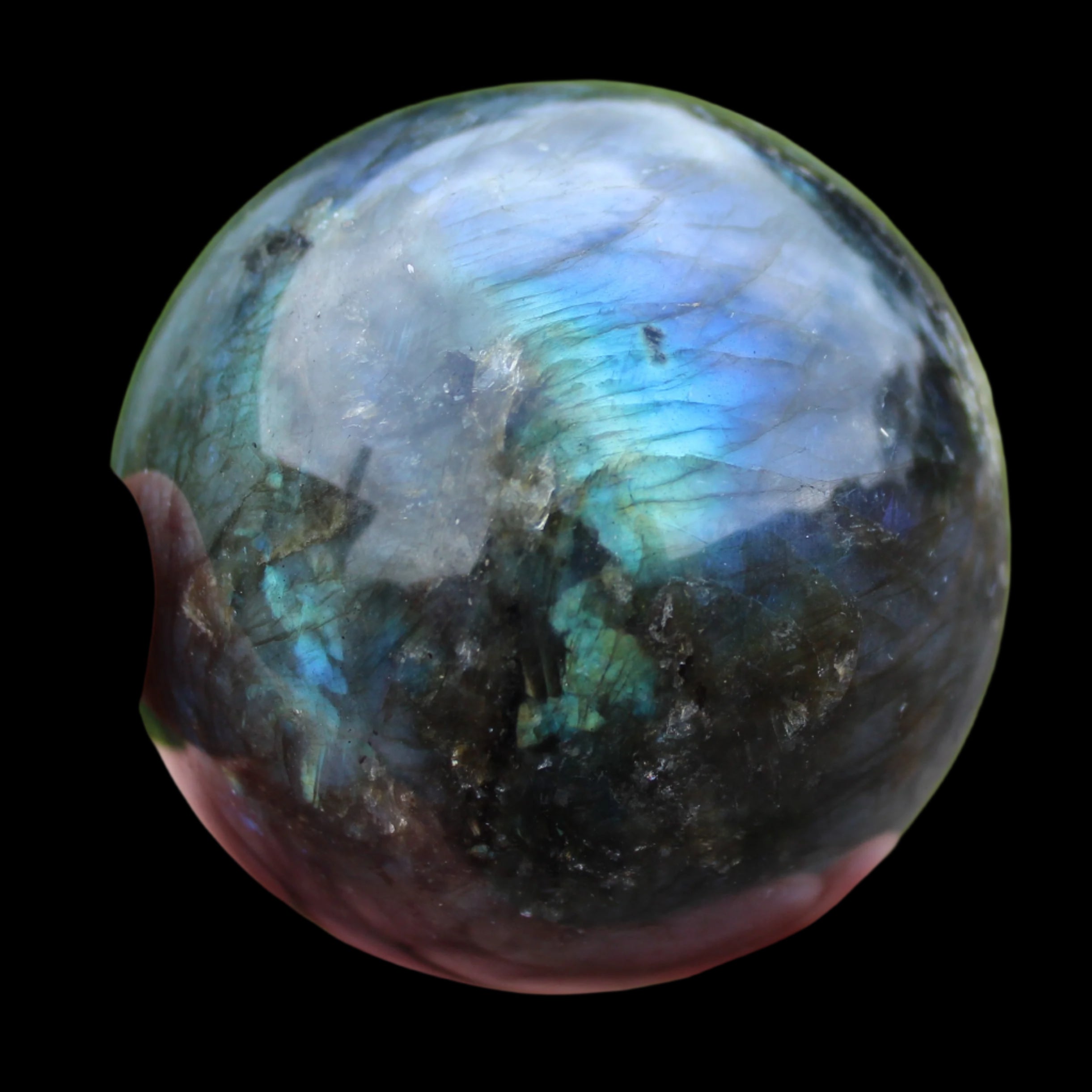 Labradorite sphere 450g in sunlight - Rocks and Things Store